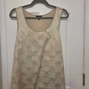 The Limited Metallic Cream Sleeveless Tank Top